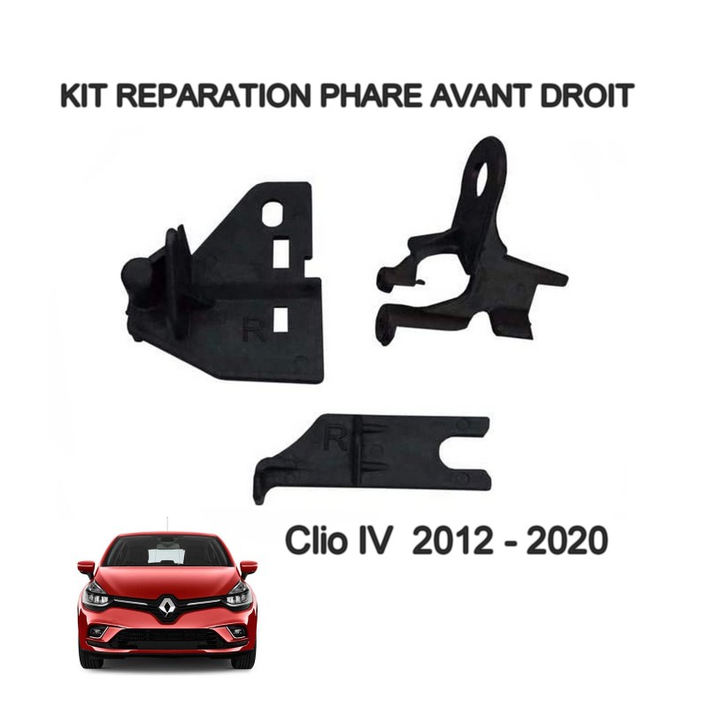 Kit réparation Support, pattes, clips, pour phare droit Clio IV